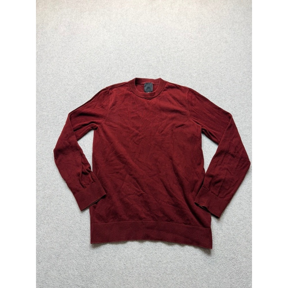 HM Mens Burgundy Crewneck Knit Sweater Long Sleeve Maroon Pullover XL